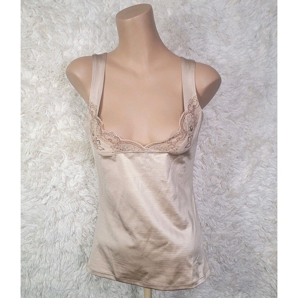Bali Power-Shape Torset Cami Tank Style 8584 NUDE Size Large Lace Trim Nylon Z